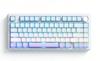 Solakaka A75 3-Mode RGB Mechanical Keyboard, Hot-Swappable Greywood V3 Switch,Blue‑Purple