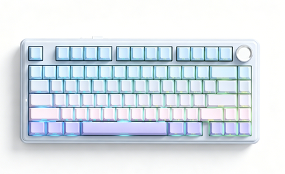 Solakaka A75 3-Mode RGB Mechanical Keyboard, Hot-Swappable Greywood V3 Switch,Blue‑Purple