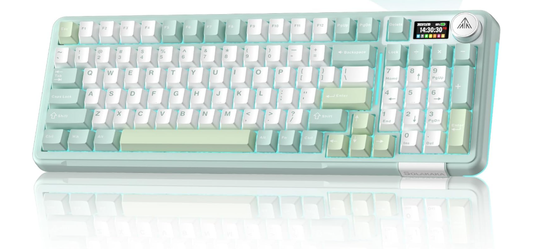 Solakaka A99PRO 3‑Mode RGB Mechanical Keyboard, Hot‑Swappable Sagittarius Switch,White‑Green