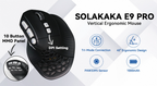 Solakaka E9PRO Tri‑Mode Vertical Ergonomic MMO Gaming Mouse, 10 Programmable Side Buttons, RGB Backlit Rechargeable Wireless Mouse,Black-Gray