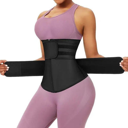 Sweat Waist Trainer for Women Sauna Sweat Belt Slim Body Shaper Corset - Black & M