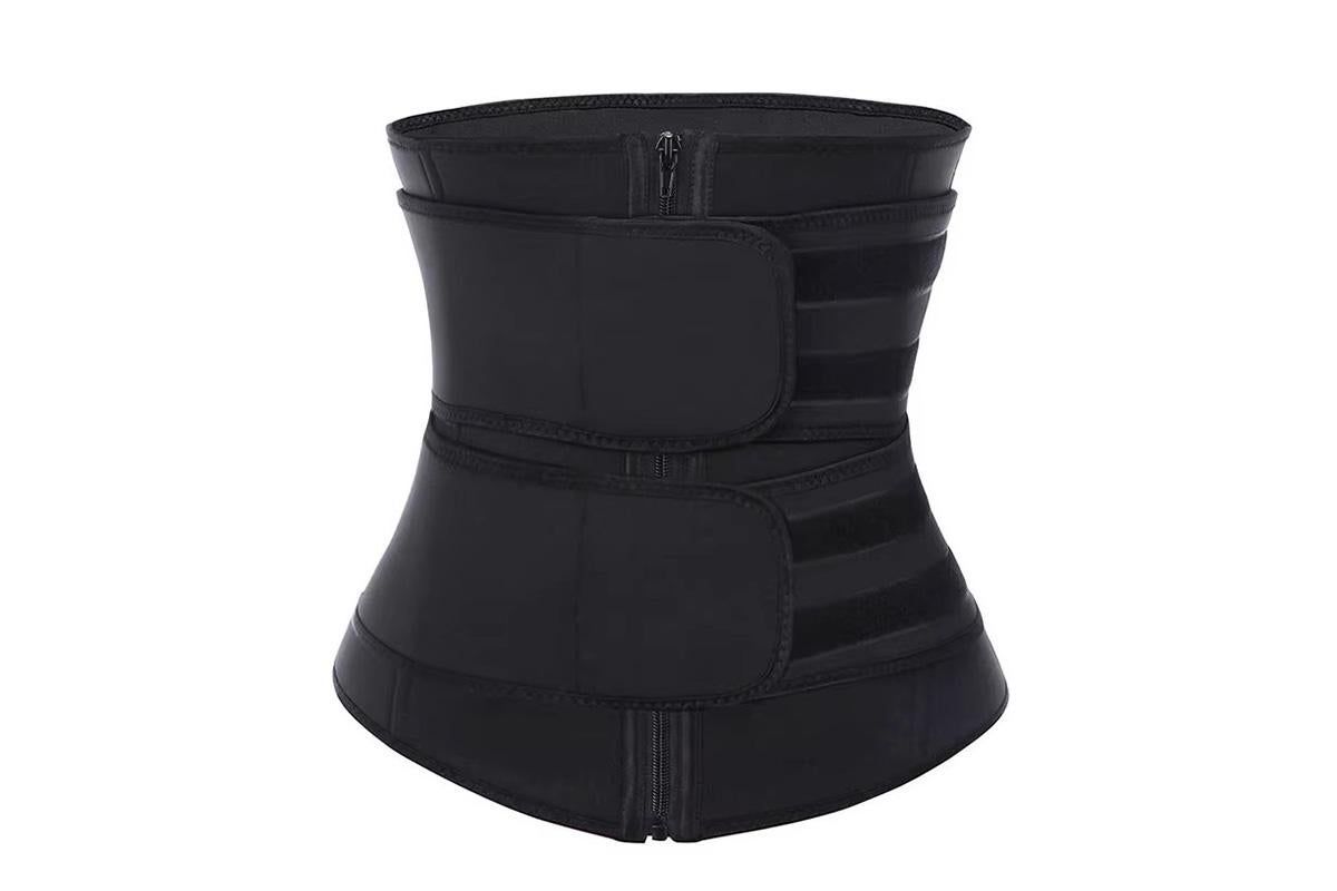 Sweat Waist Trainer for Women Sauna Sweat Belt Slim Body Shaper Corset - Black & XL