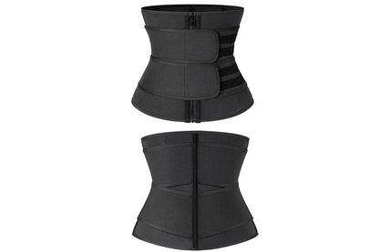 Sweat Waist Trainer for Women Sauna Sweat Belt Slim Body Shaper Corset - Black & XL