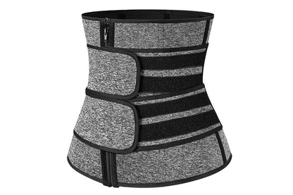 Sweat Waist Trainer for Women Sauna Sweat Belt Slim Body Shaper Corset - Grey & L