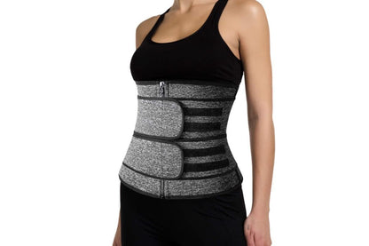 Sweat Waist Trainer for Women Sauna Sweat Belt Slim Body Shaper Corset - Grey & XL