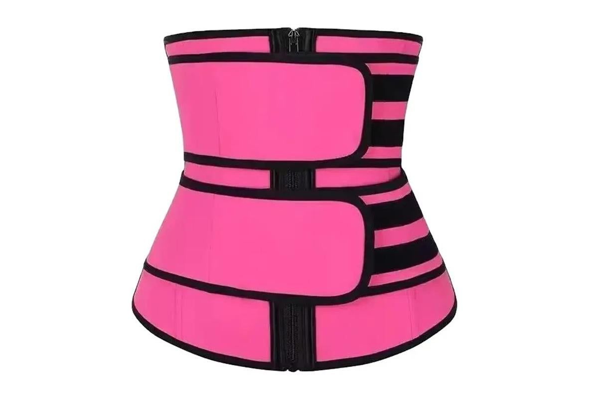 Sweat Waist Trainer for Women Sauna Sweat Belt Slim Body Shaper Corset - Magenta & M