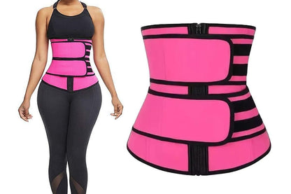 Sweat Waist Trainer for Women Sauna Sweat Belt Slim Body Shaper Corset - Magenta & M