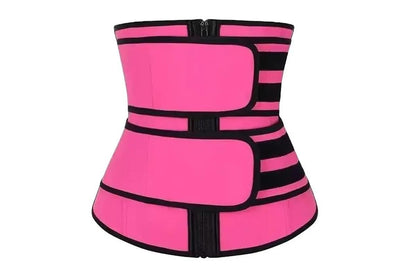 Sweat Waist Trainer for Women Sauna Sweat Belt Slim Body Shaper Corset - Magenta & L