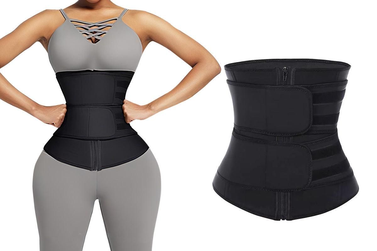 Sweat Waist Trainer for Women Sauna Sweat Belt Slim Body Shaper Corset - Magenta & L