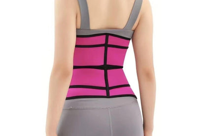 Sweat Waist Trainer for Women Sauna Sweat Belt Slim Body Shaper Corset - Magenta & XL
