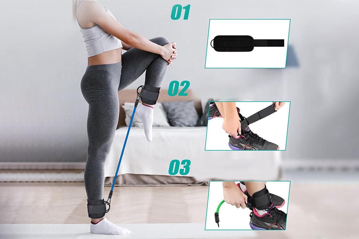 6Pcs Ankle Resistance Bands Ankle Bands for Working Out with Cuffs Resistance Bands -Mixed Color
