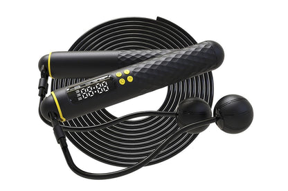 Smart Digital Jump Rope for Accurately Counts Jumps Sets Goals and Monitors Progress -Black