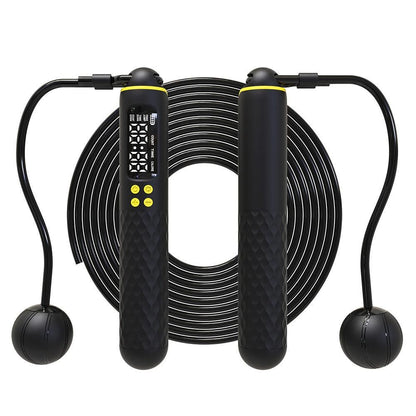 Smart Digital Jump Rope for Accurately Counts Jumps Sets Goals and Monitors Progress -Black