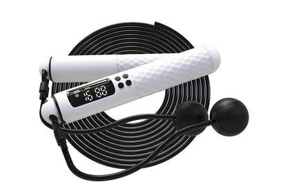Smart Digital Jump Rope for Accurately Counts Jumps Sets Goals and Monitors Progress -White