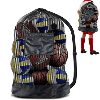Extra Large Sport Ball Bag Heavy Duty Breathable Mesh Storage Bag With Adjustable Shoulder Strap - Style 2