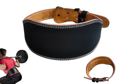 PU Leather Gym Waist Support Belt for Fitness Training and Back Support - L