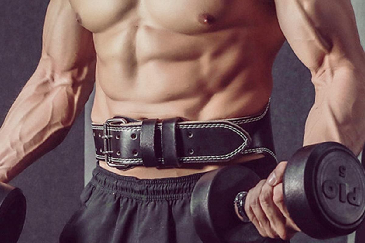 PU Leather Gym Waist Support Belt for Fitness Training and Back Support - L