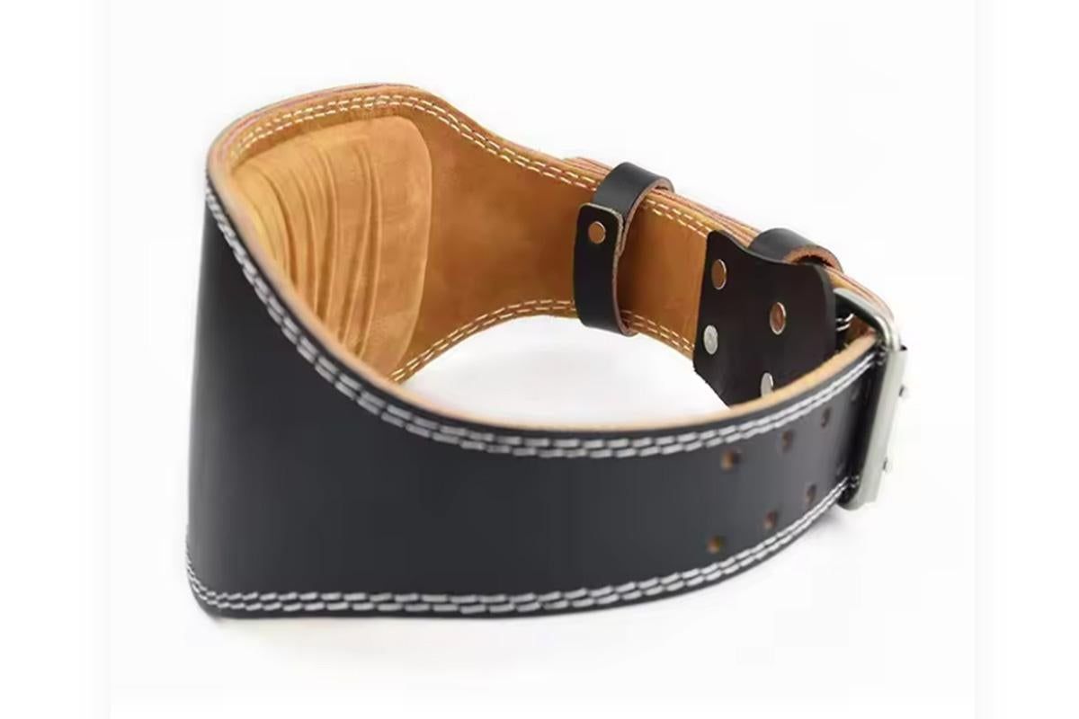 PU Leather Gym Waist Support Belt for Fitness Training and Back Support - L