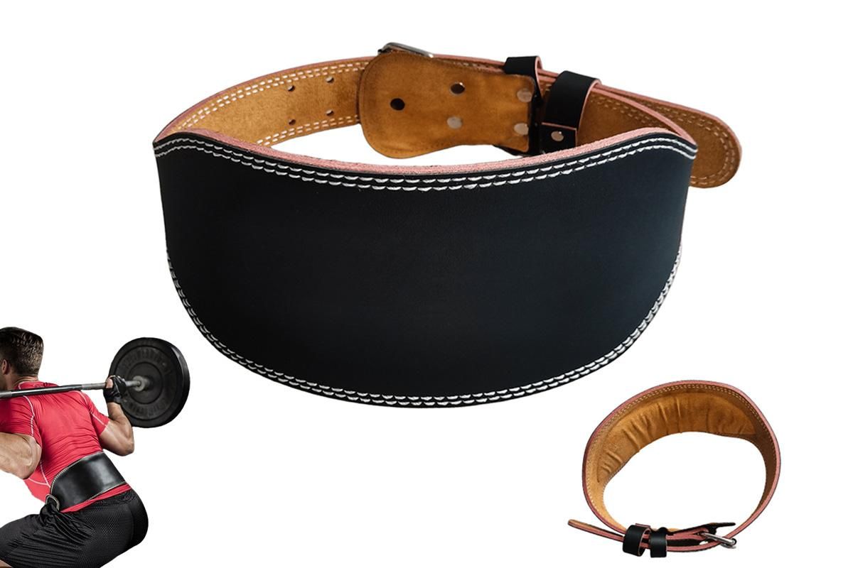 PU Leather Gym Waist Support Belt for Fitness Training and Back Support - L
