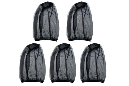 5Pcs Mosquito Head Net Bug Net Hat for Camping Hiking Fishing Gardening - Black