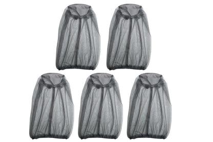 5Pcs Mosquito Head Net Bug Net Hat for Camping Hiking Fishing Gardening - Light Gray