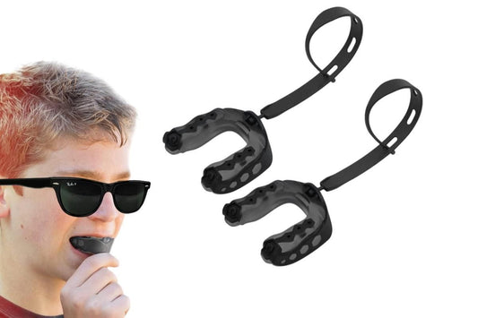 2Pcs Professional Sports Mouthguard Teeth with Strap EVA Sports Mouth Guards -Black