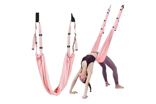 Stretching Exercise Belt Ballet Band Leg with Door Anchor Flexibility Trainer for Dance Aerial Yoga Ballet -Pink
