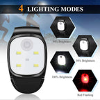 2Pcs Outdoor Night Clip-on Running Lights USB Rechargeable LED Light Reflective Plastic Running Train Safety Light Running Accessories for Runners