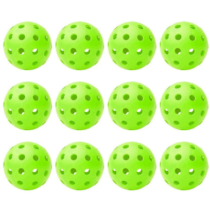 12Pcs Set 40-Hole Pickleball Balls High Bounce Outdoor Pickleball Set Green