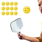 12Pcs Set 40-Hole Pickleball Balls High Bounce Outdoor Pickleball Set Yellow
