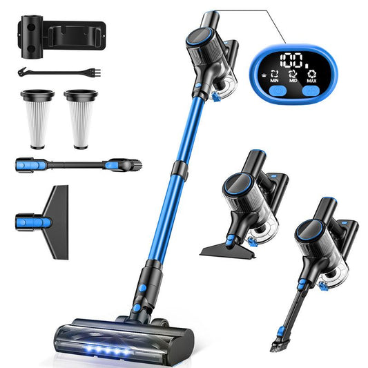 Cordless Vacuum Cleaner, 55Kpa/8 in 1 Powerful Suction Lightweight Vacuum Cleaner for Home, LED Display, 3 Suction Modes, 45Mins Detachable Battery Vacuum for Hard Floor Carpet Pet Hair