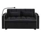 Fashionable Modern and Multi-functional Foldable Velvet Sofa Bed - Black
