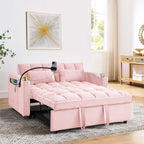 Fashionable Modern and Multi-functional Foldable Velvet Sofa Bed - Black