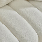 92-inch high-quality teddy fur fabric corner sofa - White