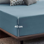 2000TC Hotel Quality Fitted Sheets - 2 Piece Fitted Sheets  -Breathable Bedding - Wrinkle, Fade, Stain Resistant- 16inch/40cm Deep Pocket Fitted Bed Sheets-Wrinkle and Fade Resistant,(Ocean,King)