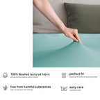 Hotel Quality Fitted sheets - 2 Piece Fitted sheets  -Breathable Bedding - Wrinkle, Fade, Stain Resistant- 26inch/40cm Deep Pocket Fitted Bed Sheet-Wrinkle and Fade Resistant,(Ice blue,Double)