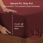 Hotel Quality Fitted sheets - 2 Piece Fitted sheets  -Breathable Bedding - Wrinkle, Fade, Stain Resistant- 26inch/40cm Deep Pocket Fitted Bed Sheet-Wrinkle and Fade Resistant,(Red,Double)