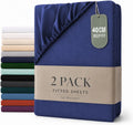 Hotel Quality Fitted sheets - 2 Piece Fitted sheets  -Breathable Bedding - Wrinkle, Fade, Stain Resistant- 26inch/40cm Deep Pocket Fitted Bed Sheet-Wrinkle and Fade Resistant,(Royal blue,King)