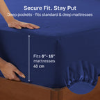 Hotel Quality Fitted sheets - 2 Piece Fitted sheets  -Breathable Bedding - Wrinkle, Fade, Stain Resistant- 26inch/40cm Deep Pocket Fitted Bed Sheet-Wrinkle and Fade Resistant,(Royal blue,King)