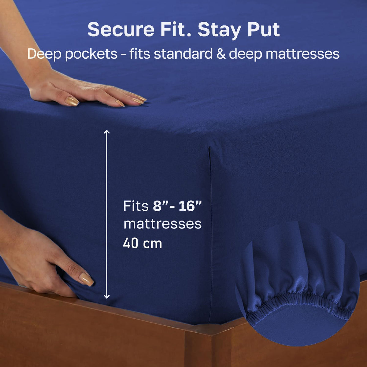 Hotel Quality Fitted sheets - 2 Piece Fitted sheets  -Breathable Bedding - Wrinkle, Fade, Stain Resistant- 26inch/40cm Deep Pocket Fitted Bed Sheet-Wrinkle and Fade Resistant,(Royal blue,King)