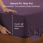 Hotel Quality Fitted sheets - 2 Piece Fitted sheets  -Breathable Bedding - Wrinkle, Fade, Stain Resistant- 26inch/40cm Deep Pocket Fitted Bed Sheet-Wrinkle and Fade Resistant,(Purple,King)