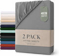 Hotel Quality Fitted sheets - 2 Piece Fitted sheets  -Breathable Bedding - Wrinkle, Fade, Stain Resistant- 26inch/40cm Deep Pocket Fitted Bed Sheet-Wrinkle and Fade Resistant,(Grey,King Single)