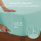 Hotel Quality Fitted sheets - 2 Piece Fitted sheets  -Breathable Bedding - Wrinkle, Fade, Stain Resistant- 26inch/40cm Deep Pocket Fitted Bed Sheet-Wrinkle and Fade Resistant,(Ice blue,Queen)