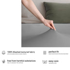 Hotel Quality Fitted sheets - 2 Piece Fitted sheets  -Breathable Bedding - Wrinkle, Fade, Stain Resistant- 26inch/40cm Deep Pocket Fitted Bed Sheet-Wrinkle and Fade Resistant,(Grey,Queen)