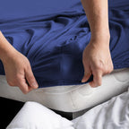 Hotel Quality Fitted sheets - 2 Piece Fitted sheets  -Breathable Bedding - Wrinkle, Fade, Stain Resistant- 26inch/40cm Deep Pocket Fitted Bed Sheet-Wrinkle and Fade Resistant,(Royal blue,Single)