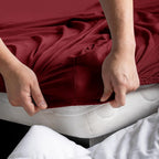 Hotel Quality Fitted sheets - 2 Piece Fitted sheets  -Breathable Bedding - Wrinkle, Fade, Stain Resistant- 26inch/40cm Deep Pocket Fitted Bed Sheet-Wrinkle and Fade Resistant,(Red,Super King)
