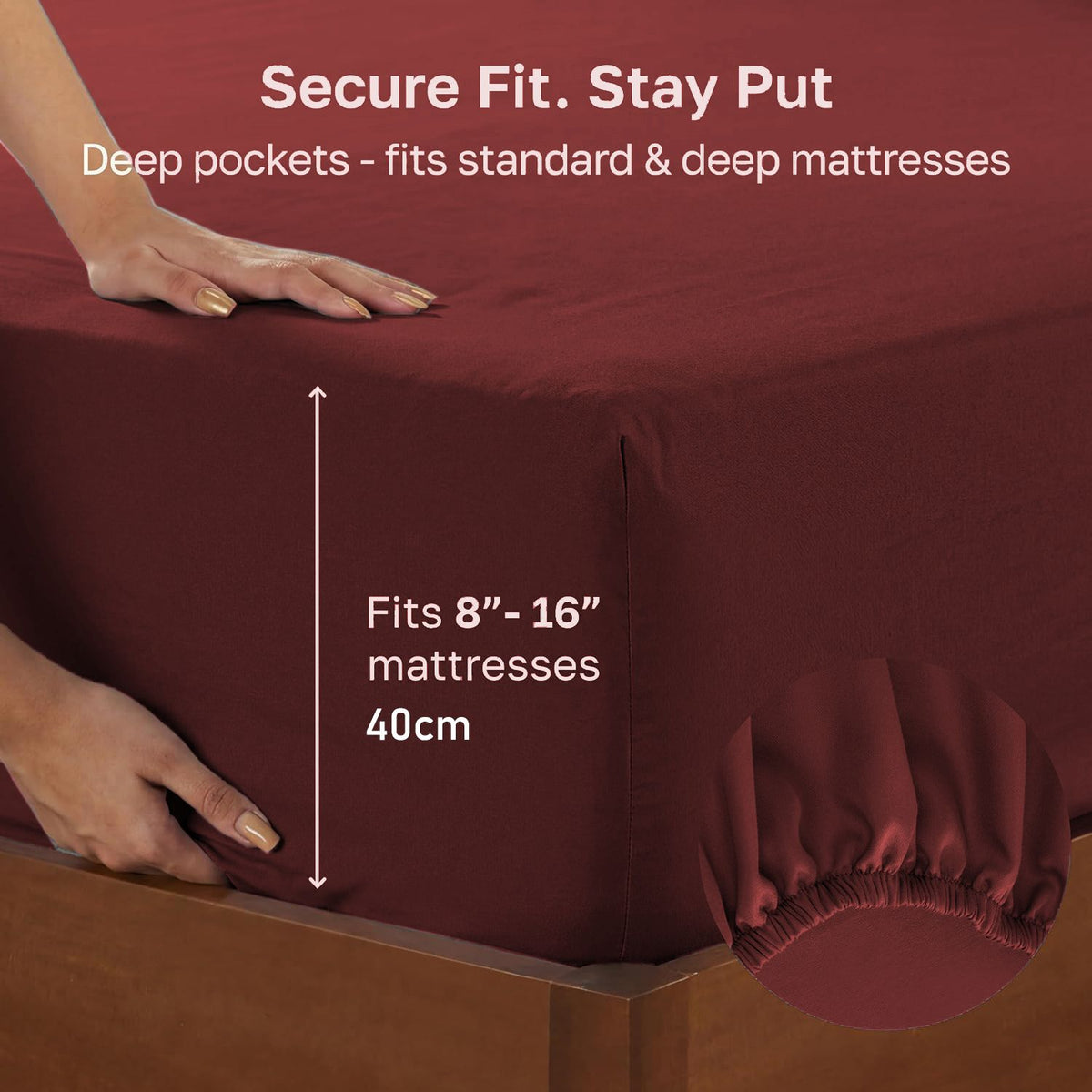 Hotel Quality Fitted sheets - 2 Piece Fitted sheets  -Breathable Bedding - Wrinkle, Fade, Stain Resistant- 26inch/40cm Deep Pocket Fitted Bed Sheet-Wrinkle and Fade Resistant,(Red,Super King)