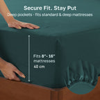 Hotel Quality Fitted sheets - 2 Piece Fitted sheets  -Breathable Bedding - Wrinkle, Fade, Stain Resistant- 26inch/40cm Deep Pocket Fitted Bed Sheet-Wrinkle and Fade Resistant,(Biscay blue,Super King)