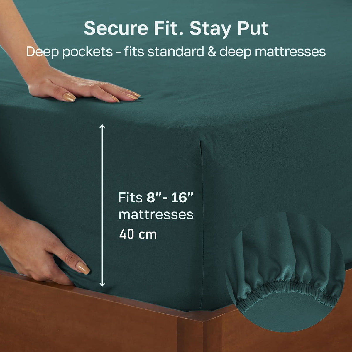 Hotel Quality Fitted sheets - 2 Piece Fitted sheets  -Breathable Bedding - Wrinkle, Fade, Stain Resistant- 26inch/40cm Deep Pocket Fitted Bed Sheet-Wrinkle and Fade Resistant,(Biscay blue,Super King)