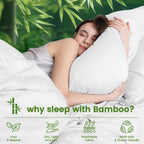 Hotel Breathable Bamboo Fitted Sheet & Pillowcase-3 Piece - Ultra Soft 2000TC Breathable Fitted Bed Sheets Set with 37 Centimetre Deep Pocket-Cooling Sheets for Hot Sleepers(White,King)